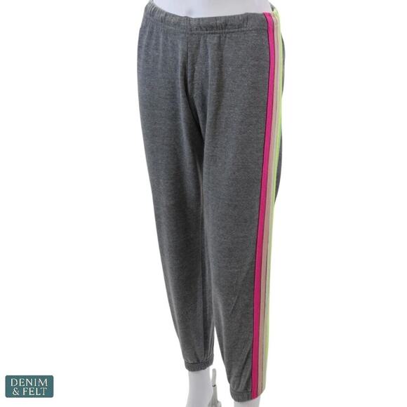 AVIATOR NATION XS Rainbow 5 Stripe Classic Sweatpants/Joggers Charcoal Gray - Picture 2 of 14